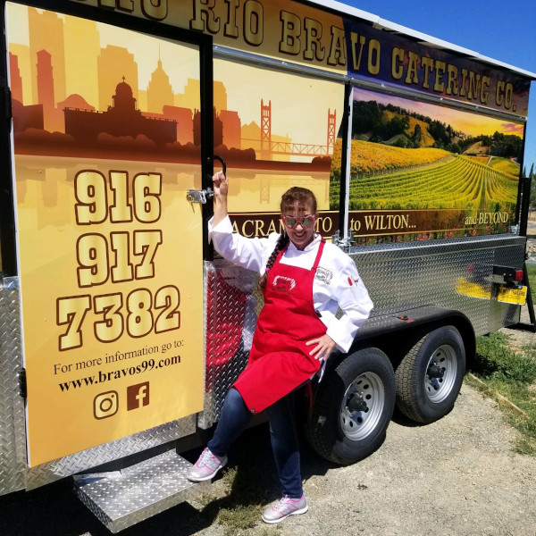 Lisa Brown shows off the Rio Bravo Catering trailer.